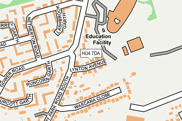 HU4 7DA map - OS OpenMap – Local (Ordnance Survey)