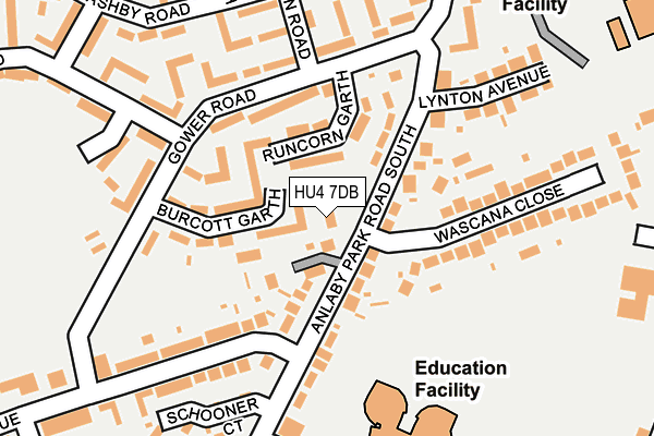 HU4 7DB map - OS OpenMap – Local (Ordnance Survey)