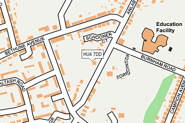 HU4 7DD map - OS OpenMap – Local (Ordnance Survey)