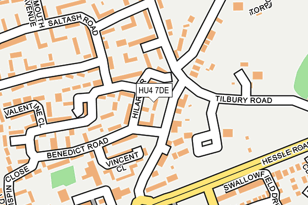 HU4 7DE map - OS OpenMap – Local (Ordnance Survey)