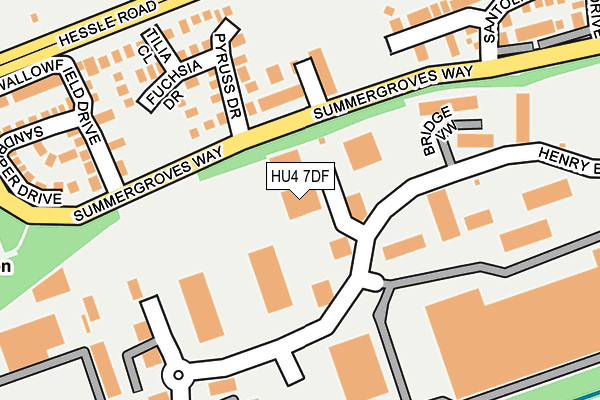 HU4 7DF map - OS OpenMap – Local (Ordnance Survey)