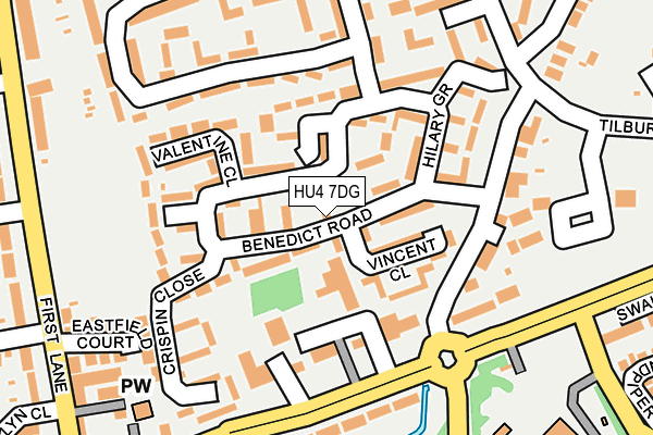 HU4 7DG map - OS OpenMap – Local (Ordnance Survey)