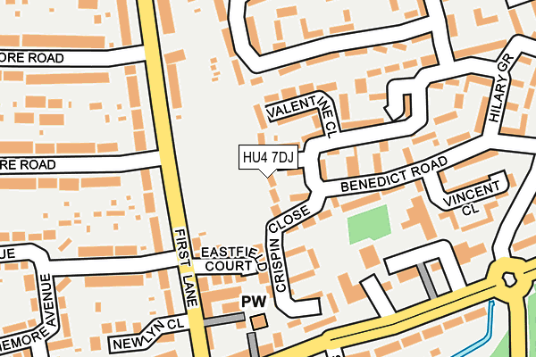 HU4 7DJ map - OS OpenMap – Local (Ordnance Survey)