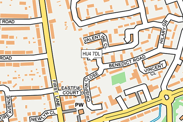 HU4 7DL map - OS OpenMap – Local (Ordnance Survey)