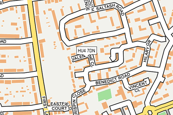 HU4 7DN map - OS OpenMap – Local (Ordnance Survey)