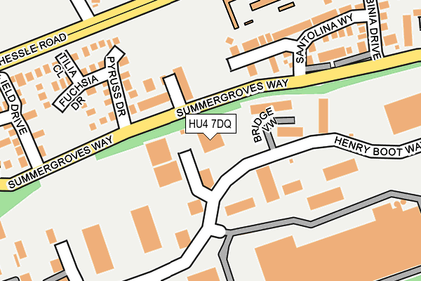HU4 7DQ map - OS OpenMap – Local (Ordnance Survey)