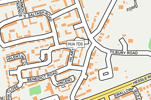 HU4 7DS map - OS OpenMap – Local (Ordnance Survey)