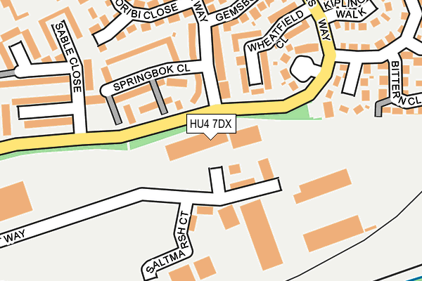 HU4 7DX map - OS OpenMap – Local (Ordnance Survey)