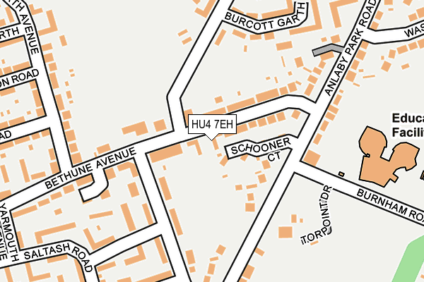 HU4 7EH map - OS OpenMap – Local (Ordnance Survey)