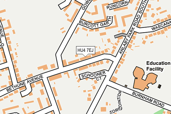 HU4 7EJ map - OS OpenMap – Local (Ordnance Survey)