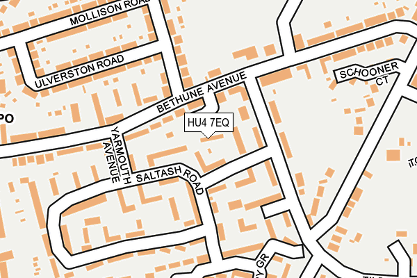 HU4 7EQ map - OS OpenMap – Local (Ordnance Survey)