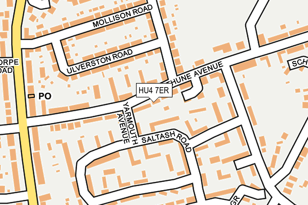 HU4 7ER map - OS OpenMap – Local (Ordnance Survey)