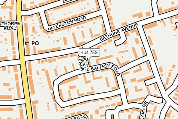 HU4 7ES map - OS OpenMap – Local (Ordnance Survey)