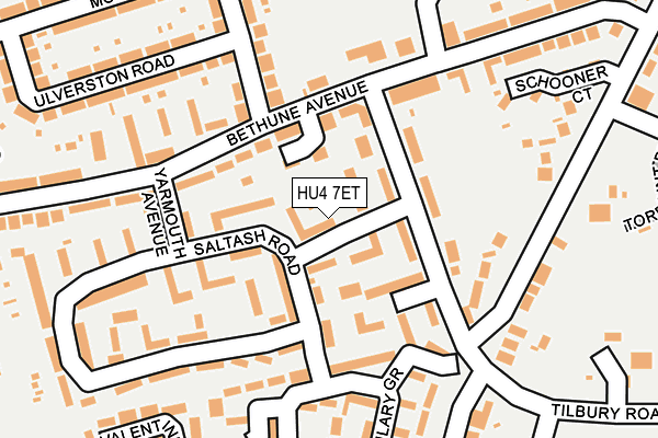 HU4 7ET map - OS OpenMap – Local (Ordnance Survey)