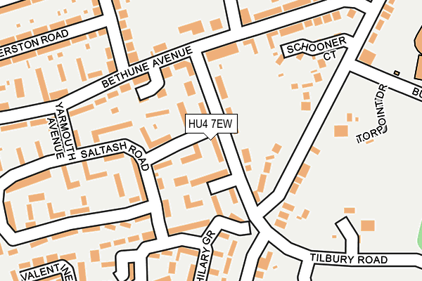 HU4 7EW map - OS OpenMap – Local (Ordnance Survey)