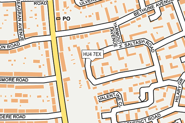 HU4 7EX map - OS OpenMap – Local (Ordnance Survey)