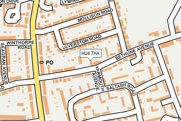 HU4 7HA map - OS OpenMap – Local (Ordnance Survey)