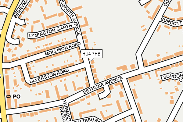 HU4 7HB map - OS OpenMap – Local (Ordnance Survey)