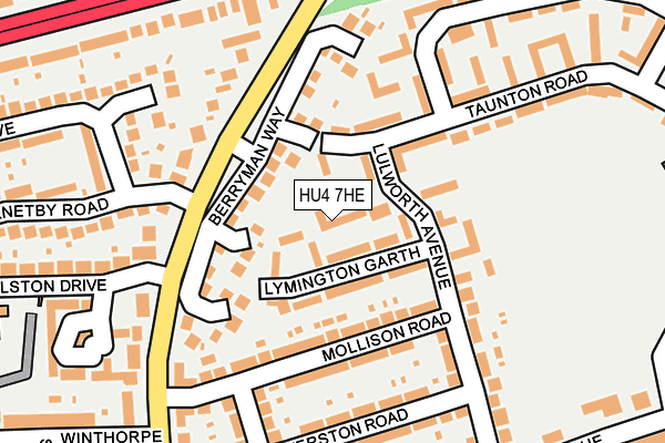 HU4 7HE map - OS OpenMap – Local (Ordnance Survey)