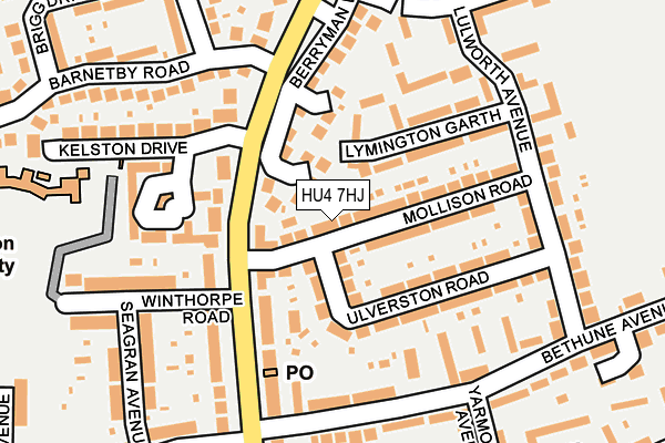 HU4 7HJ map - OS OpenMap – Local (Ordnance Survey)