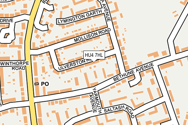 HU4 7HL map - OS OpenMap – Local (Ordnance Survey)