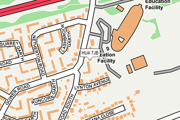 HU4 7JB map - OS OpenMap – Local (Ordnance Survey)