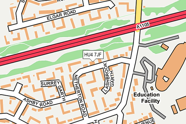 HU4 7JF map - OS OpenMap – Local (Ordnance Survey)