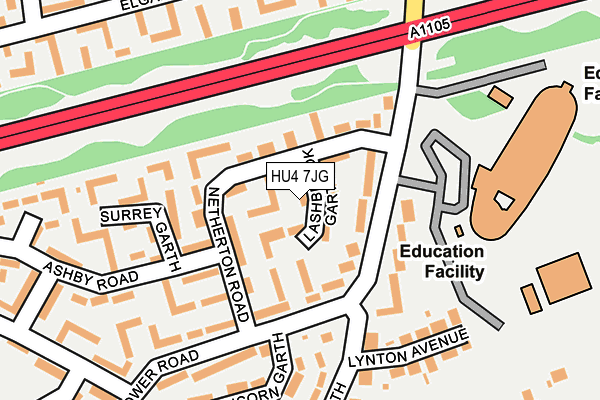 HU4 7JG map - OS OpenMap – Local (Ordnance Survey)