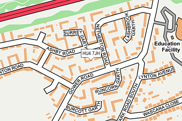 HU4 7JH map - OS OpenMap – Local (Ordnance Survey)