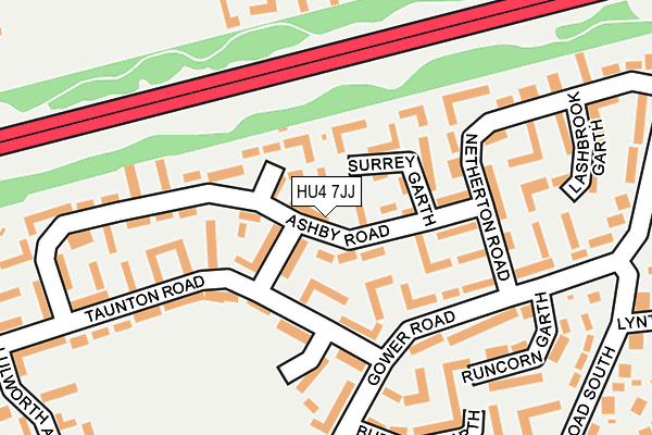 HU4 7JJ map - OS OpenMap – Local (Ordnance Survey)