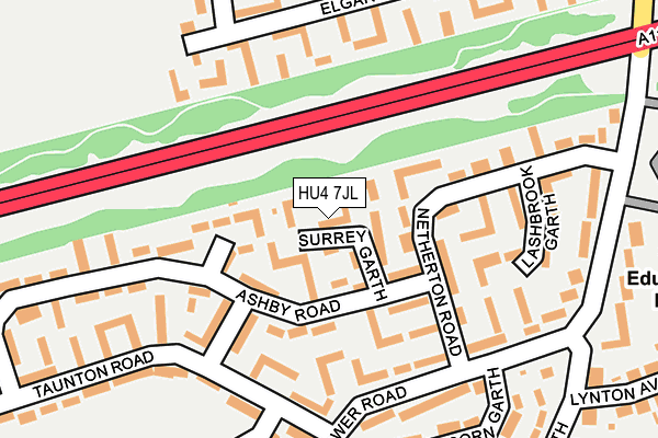 HU4 7JL map - OS OpenMap – Local (Ordnance Survey)