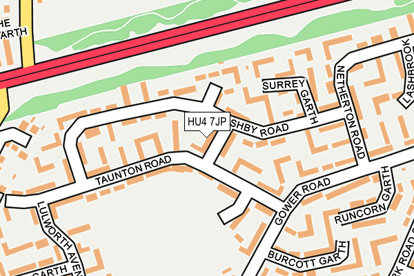 HU4 7JP map - OS OpenMap – Local (Ordnance Survey)