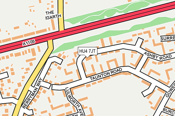 HU4 7JT map - OS OpenMap – Local (Ordnance Survey)