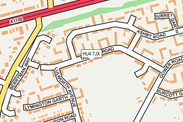 HU4 7JX map - OS OpenMap – Local (Ordnance Survey)