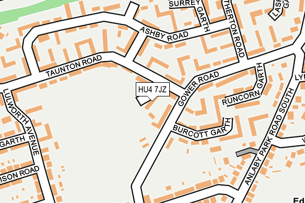 HU4 7JZ map - OS OpenMap – Local (Ordnance Survey)