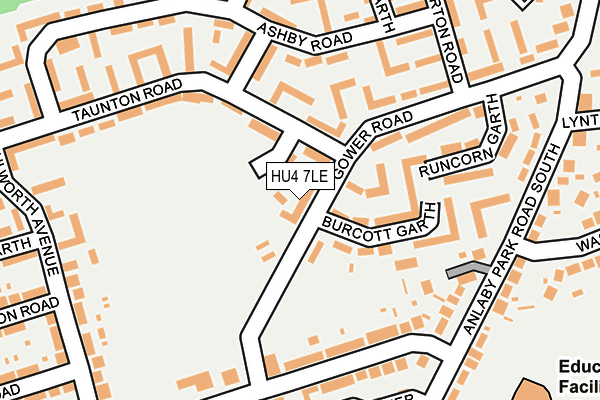 HU4 7LE map - OS OpenMap – Local (Ordnance Survey)