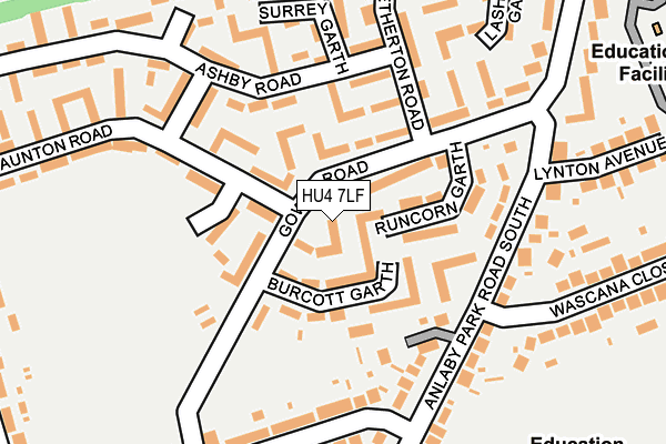 HU4 7LF map - OS OpenMap – Local (Ordnance Survey)