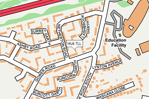 HU4 7LL map - OS OpenMap – Local (Ordnance Survey)