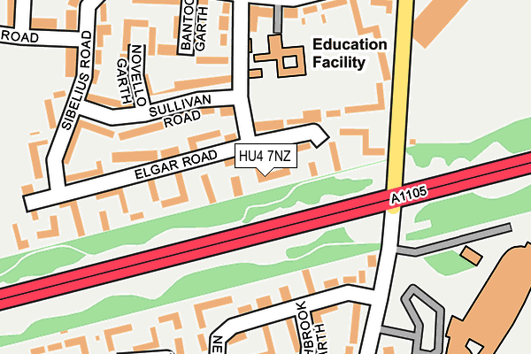 HU4 7NZ map - OS OpenMap – Local (Ordnance Survey)