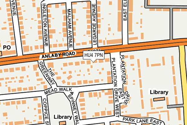 HU4 7PN map - OS OpenMap – Local (Ordnance Survey)