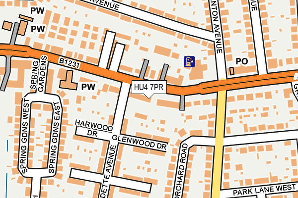 HU4 7PR map - OS OpenMap – Local (Ordnance Survey)