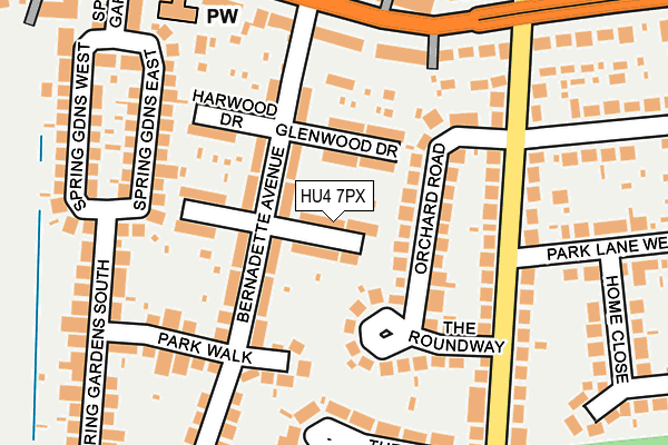 HU4 7PX map - OS OpenMap – Local (Ordnance Survey)