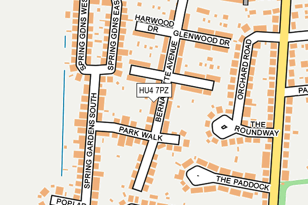 HU4 7PZ map - OS OpenMap – Local (Ordnance Survey)