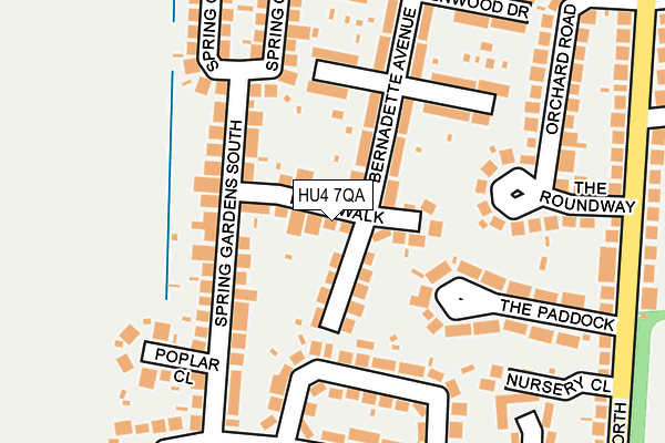HU4 7QA map - OS OpenMap – Local (Ordnance Survey)