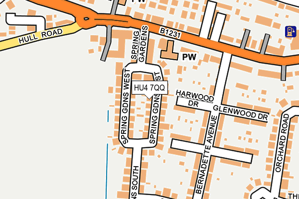 HU4 7QQ map - OS OpenMap – Local (Ordnance Survey)