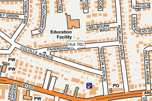 HU4 7RD map - OS OpenMap – Local (Ordnance Survey)