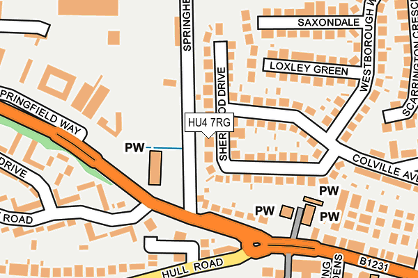 HU4 7RG map - OS OpenMap – Local (Ordnance Survey)