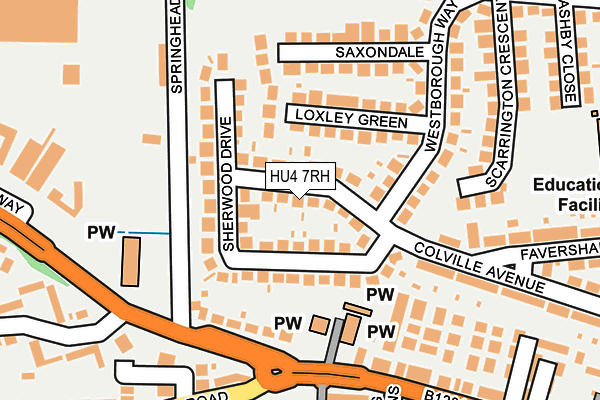 HU4 7RH map - OS OpenMap – Local (Ordnance Survey)