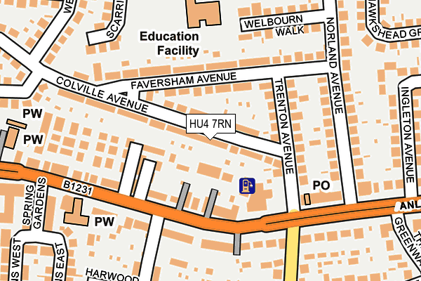 HU4 7RN map - OS OpenMap – Local (Ordnance Survey)