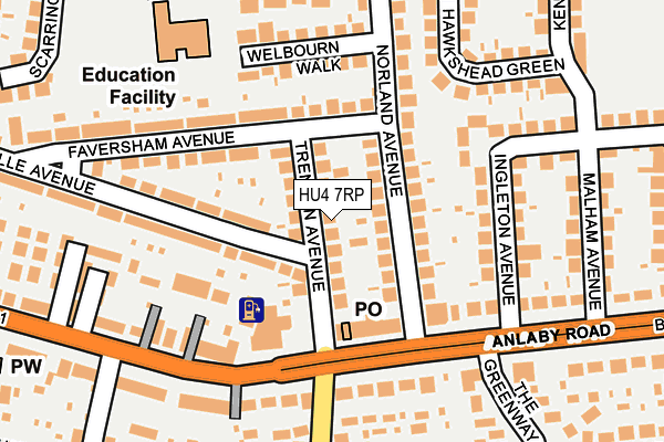 HU4 7RP map - OS OpenMap – Local (Ordnance Survey)